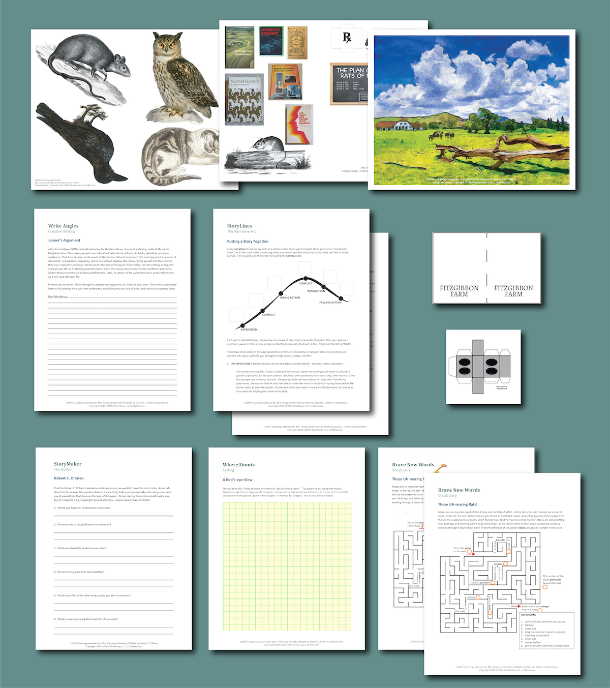 Preview of the LitWits Printables Set for MRS. FRISBY AND THE RATS OF NIMH by Robert O'Brien