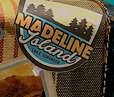 A travel sticker representing a reader's trip  through THE BIRCHBARK HOUSE by Louise Erdrich - a LitWits creative teaching idea