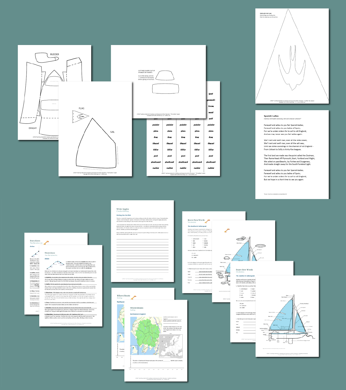 Preview of the LitWits Printables Set for SWALLOWS AND AMAZONS by Arthur Ransome