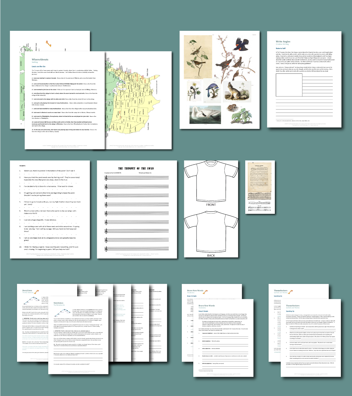 Preview of the LitWits Printables Set for THE TRUMPET OF THE SWAN by E.B. White