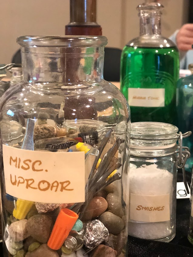 "Misc. uproar" and other sounds as physical objects - props for teaching THE PHANTOM TOLLBOOTH by Norton Juster