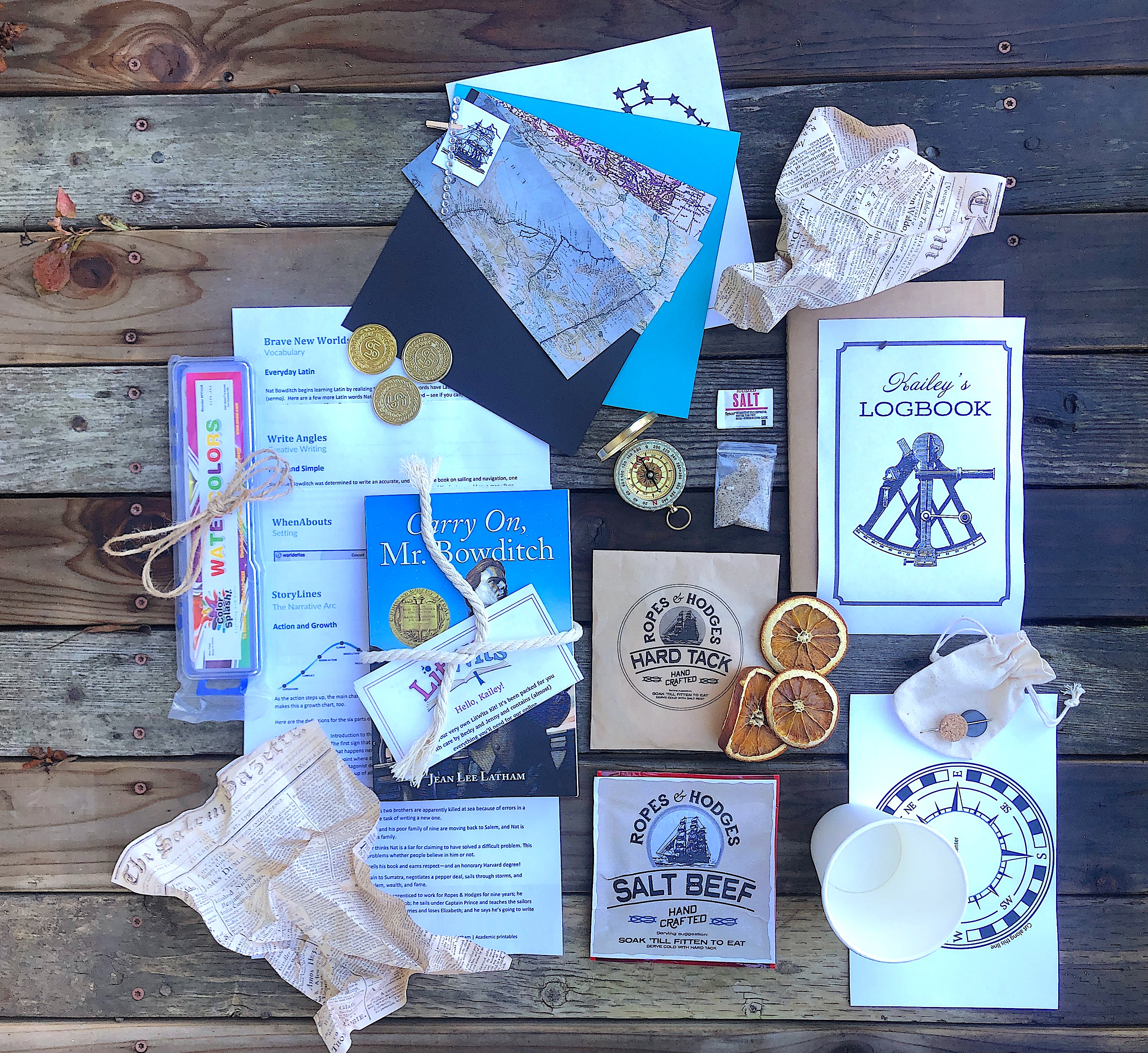 Activity printables and worksheets for teaching CARRY ON MR BOWDITCH by Jean Lee Latham - LitWits Workshops