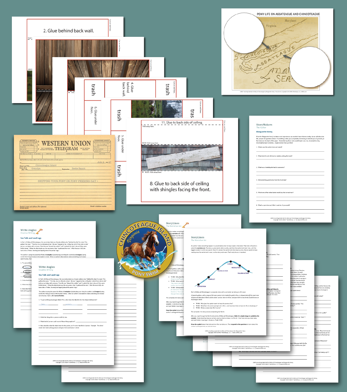 Preview of the LitWits Printables Set for MISTY OF CHINCOTEAGUE by Marguerite Henry