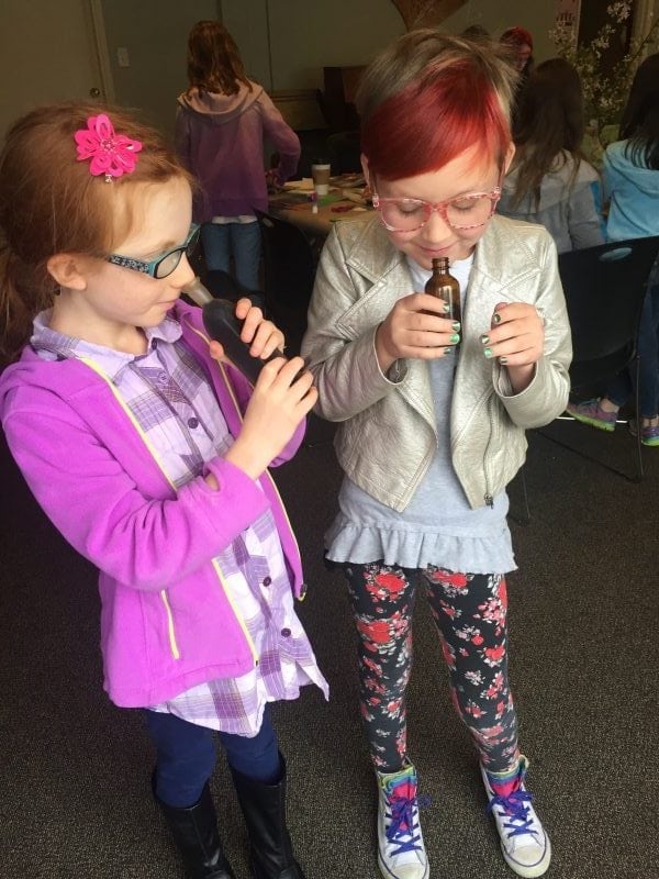 Kids smelling the difference between liniment and vanilla, like ANNE OF GREEN GABLES couldn't -  a creative teaching idea from LitWits Workshops