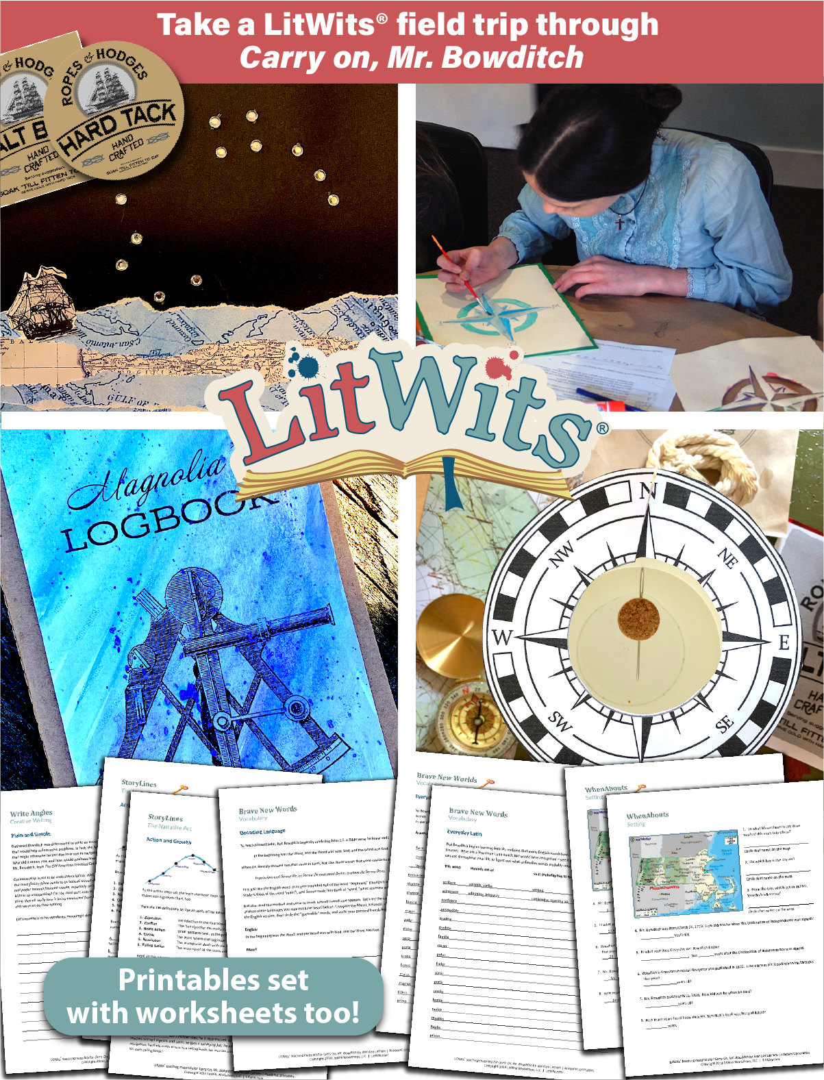 Images of kids having fun "doing" a great book, using LitWits creative teaching ideas and printables.