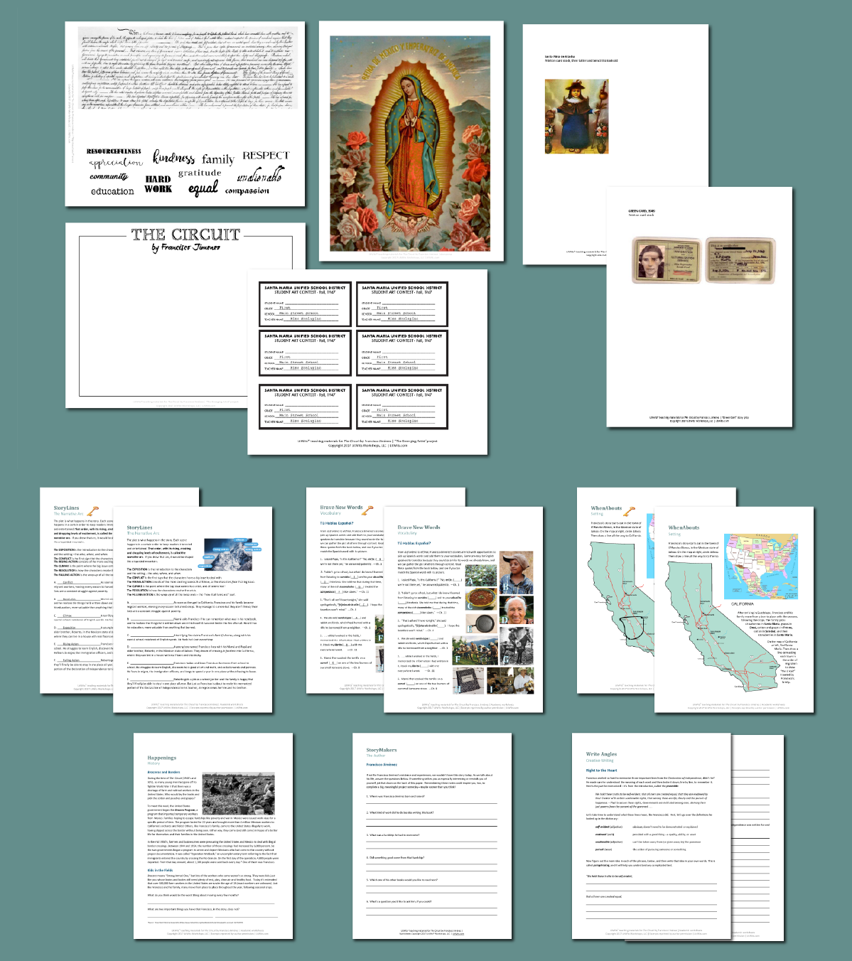 Preview of the LitWits Printables Set for THE CIRCUIT by Francisco Jimenez