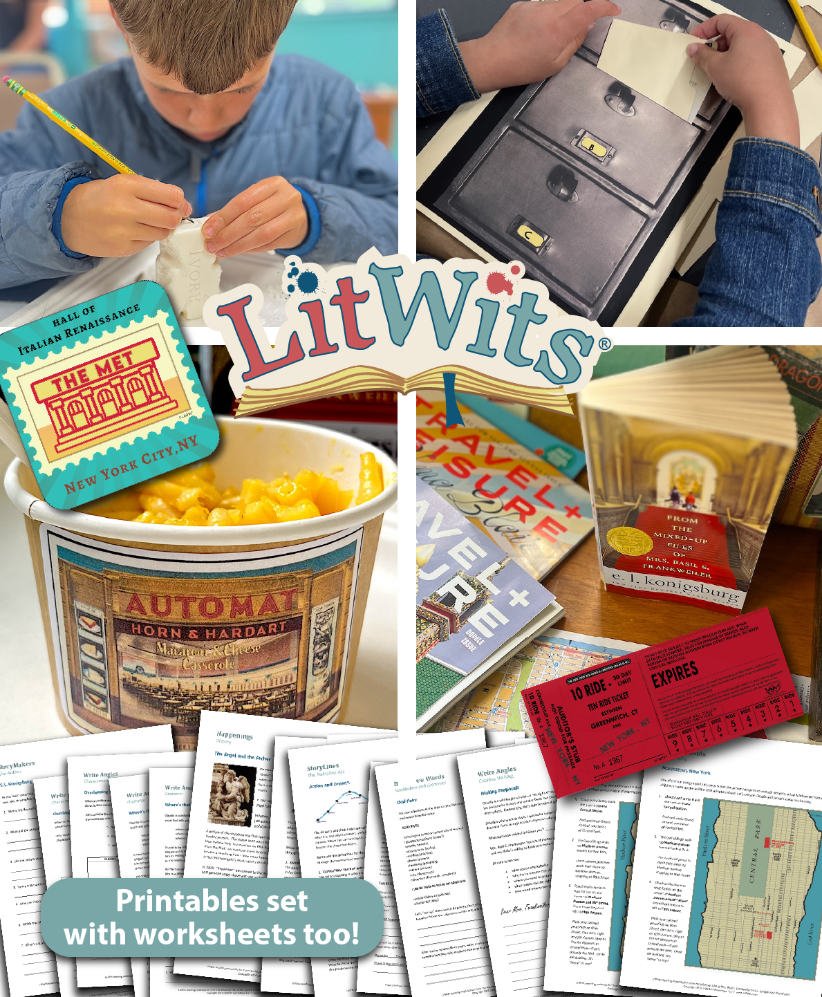 Activity ideas for teaching FROM THE MIXED-UP FILES OF MRS. BASIL E. FRANKWEILER by E.L. Konigsburg - Kids ages 7-12 having fun experiencing and making what the characters did.