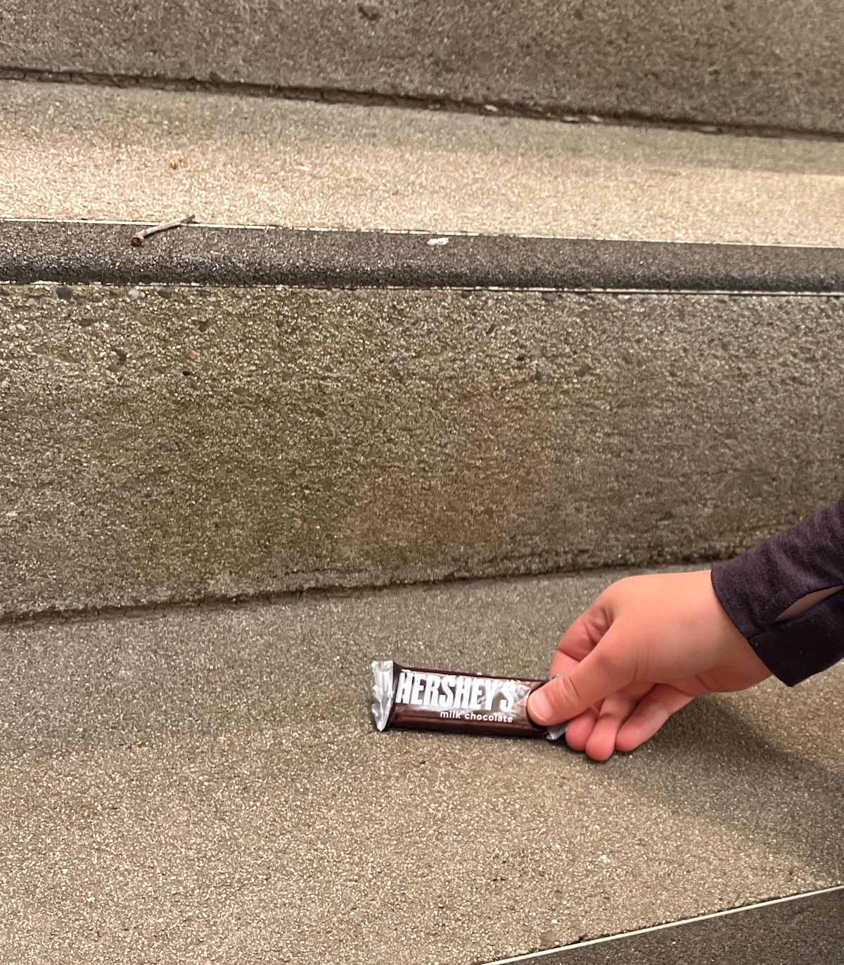 Picking up a Hershey bar from the steps of "the Met" - part of a LitWits activity idea for teaching FROM THE MIXED-UP FILES OF MRS. BASIL E. FRANKWEILER by E.L. Konigsburg