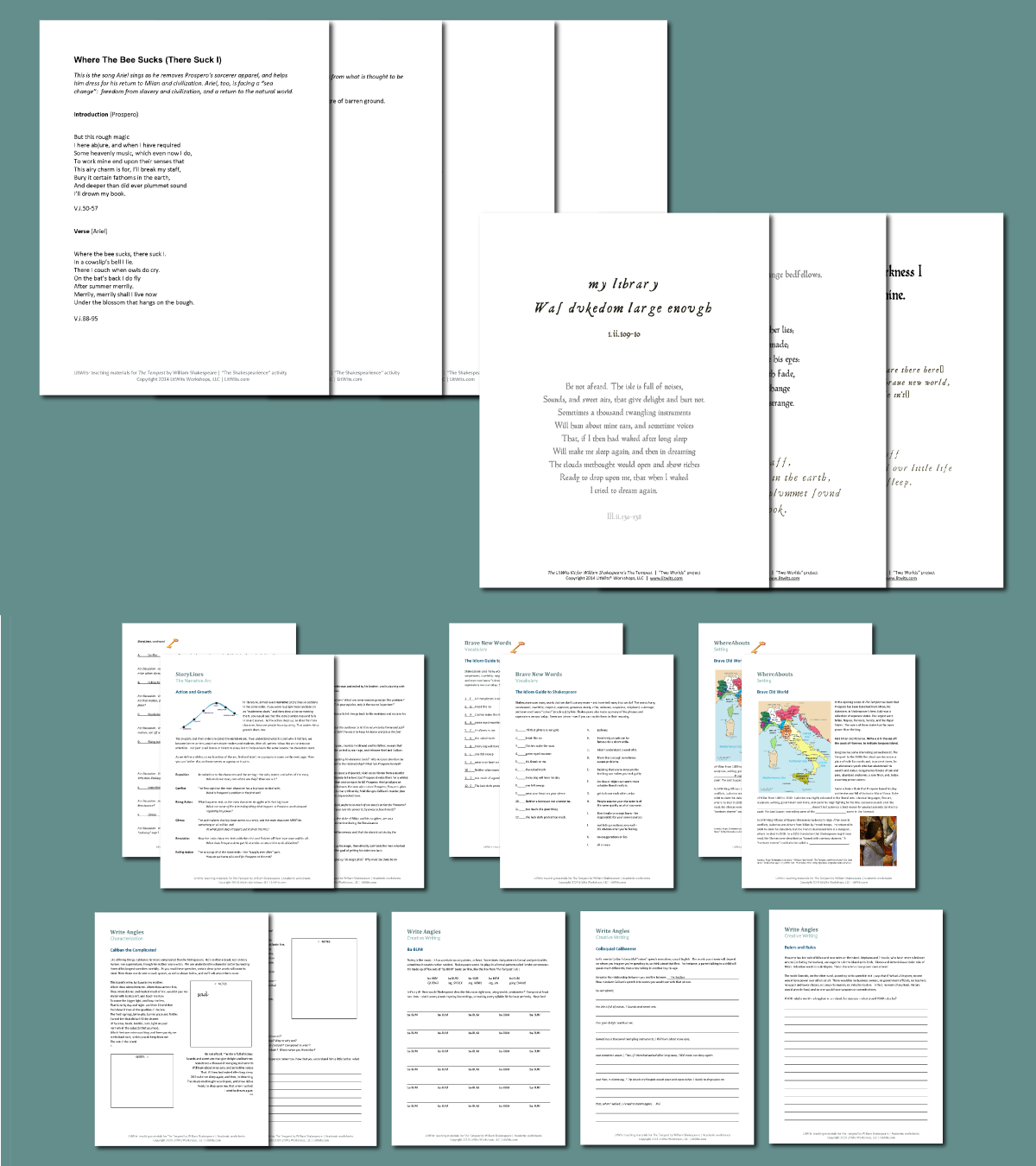 Preview of the LitWits Printables Set for THE TEMPEST by William Shakespeare