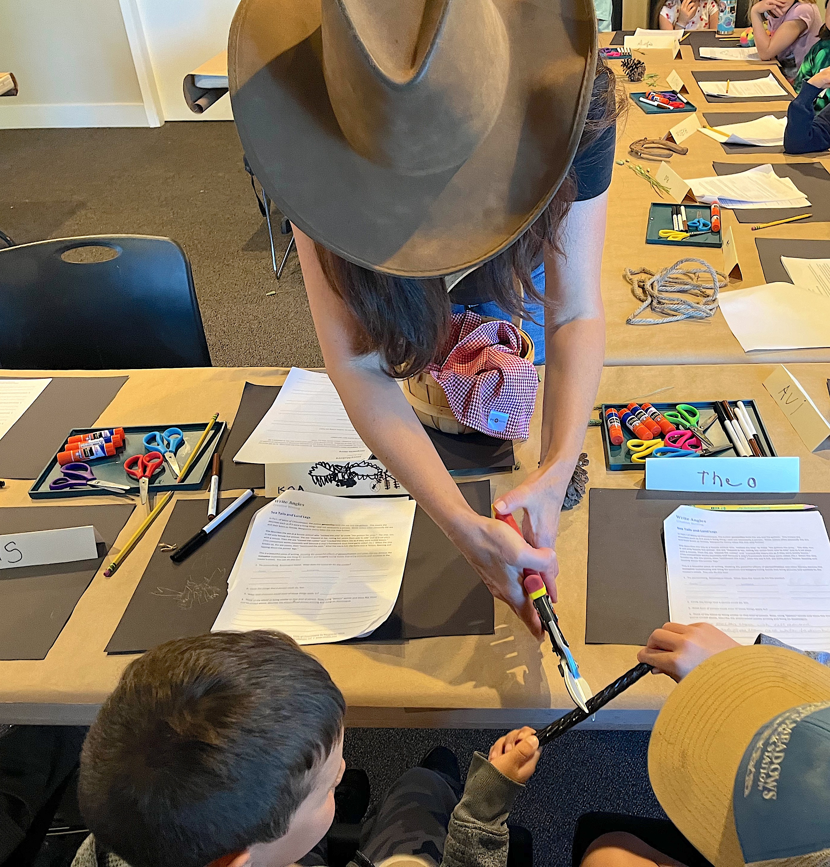 Grandpa servin' up some licorice fer the kids